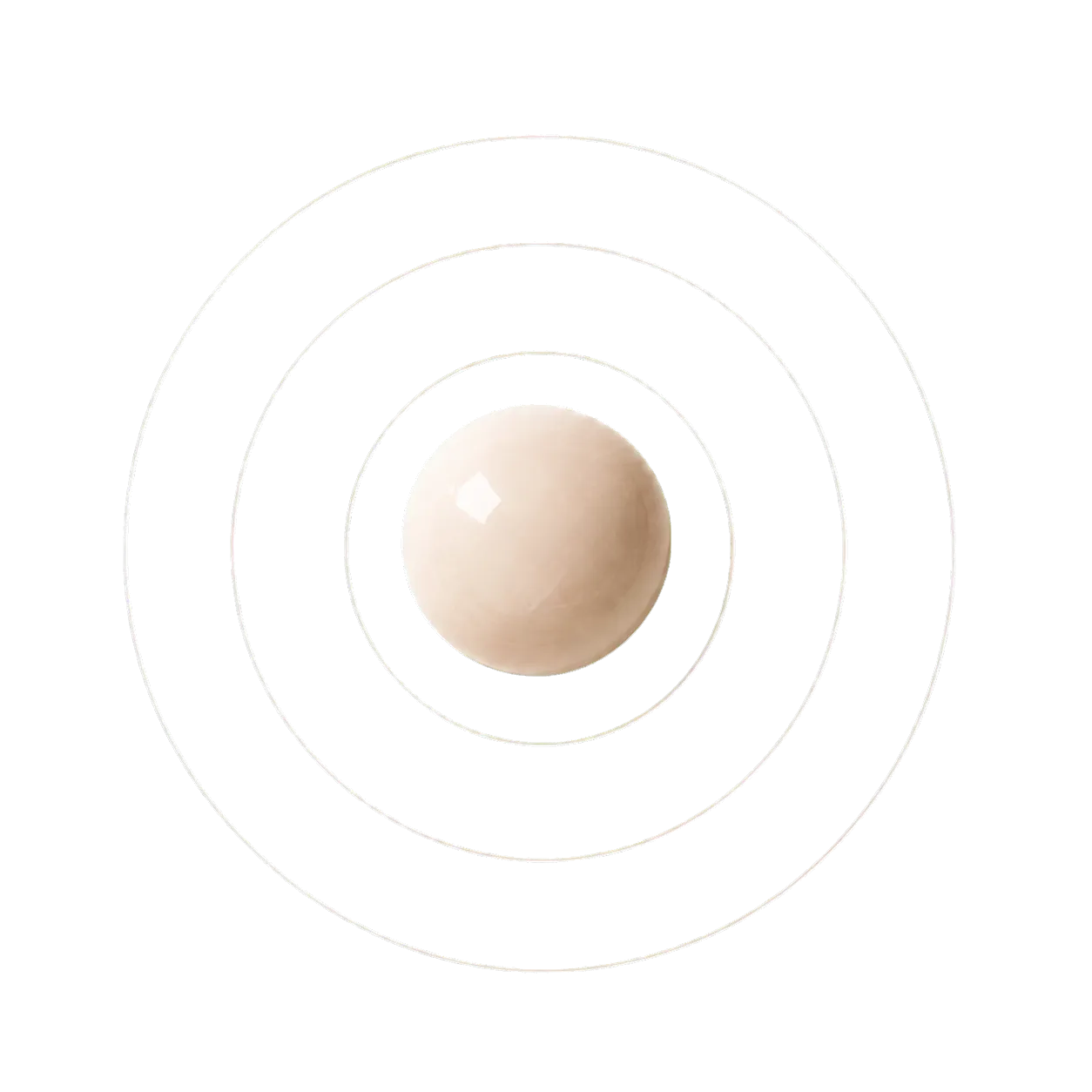 White skincare texture sphere within subtle concentric rings