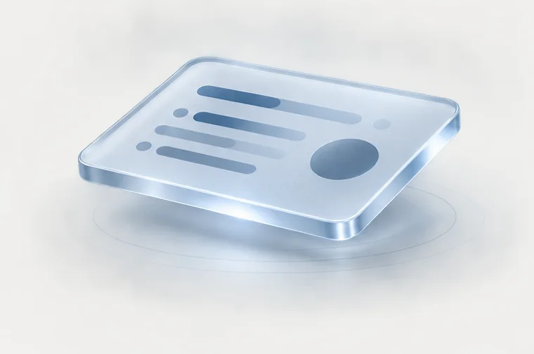 An illustration of a translucent summary card with one result highlighted.